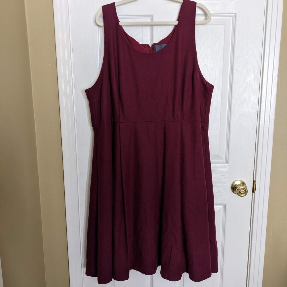 ModCloth Burgundy Sleeveless Midi Dress